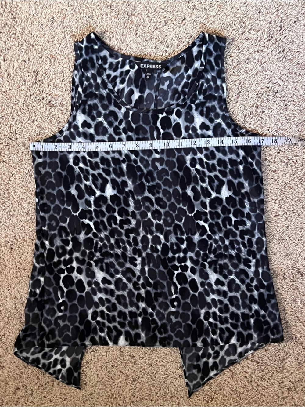 EXPRESS Black, White & grey Leopard Print Women's Tank Top - Picture 3 of 6